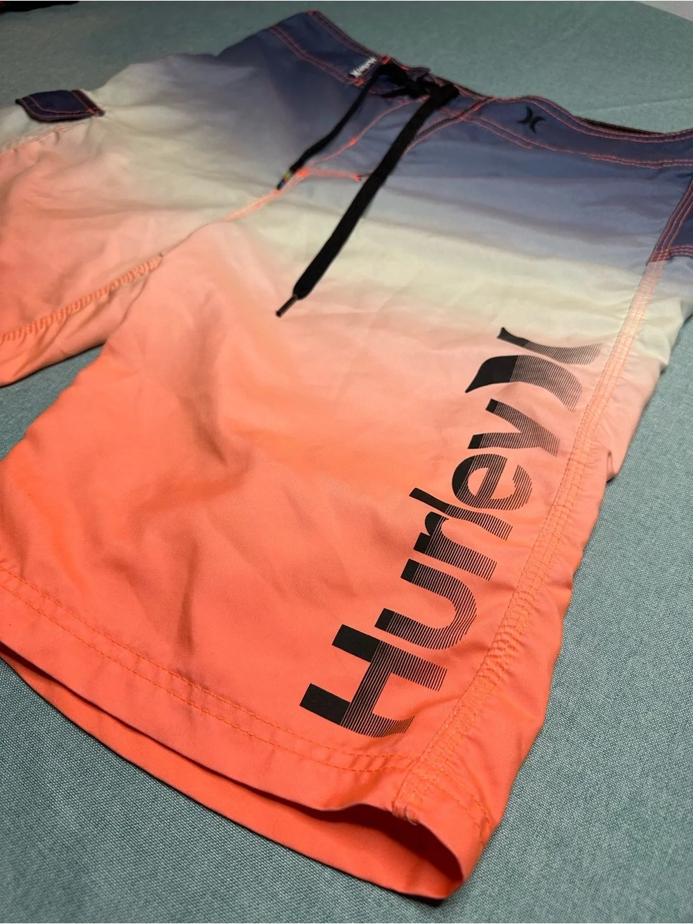 Hurley Vintage Men's Coral to Blue Ombre Swim Board Shorts